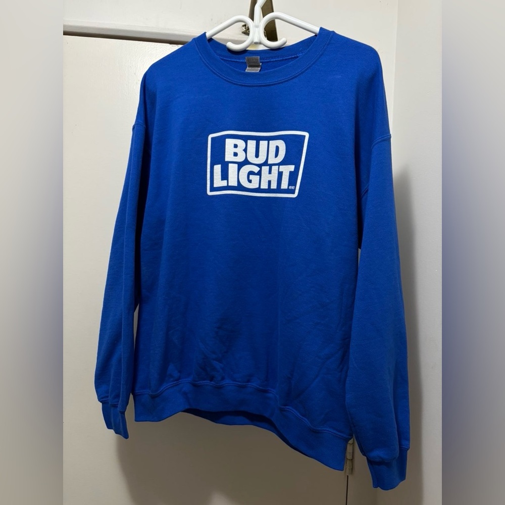 💥Blue Bud Light Crewneck Sweater